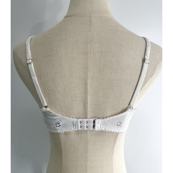 Women’s Savage x Fenty Corset Lace Bra White BOMBSHELL BRODERIE LACE BRALETTE M - Picture 4 of 6